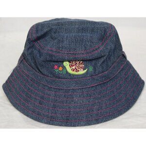 NEW 2004 Gymboree Grown with Love Denim Bucket Hat S/M Snail Flowers Sequin